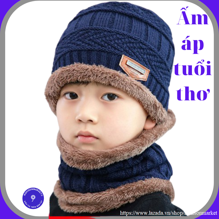 Bộ Mũ len bé trai bé gái từ 3 đến 10 tuổi
