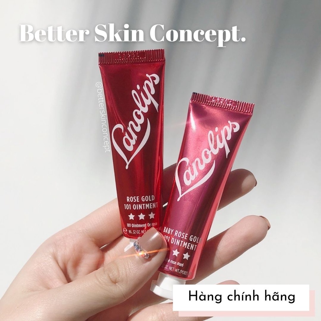 Balm dưỡng đa năng cho cả môi và má lanolips 101 ointment rose gold/baby rose gold/bronze gold 9g