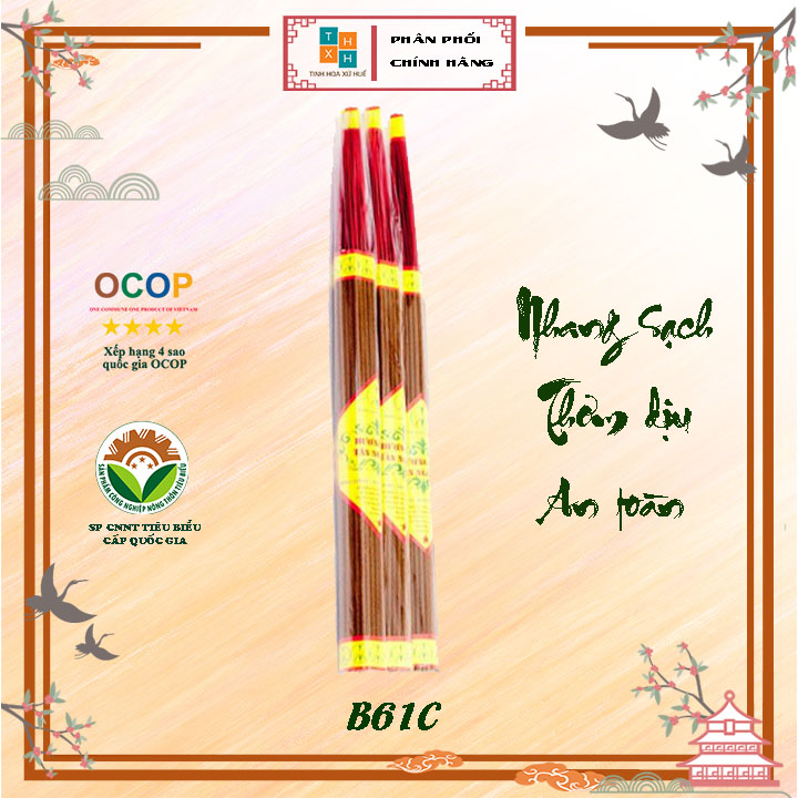 Nhang bài Tân Nguyên, hương nhang, nhang hương sạch loại ốp sào cao cấp 61 que hương thơm dễ chịu đốt cháy lâu