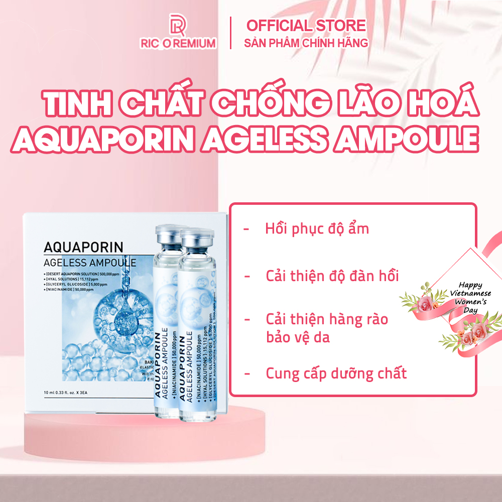 Tinh Chất Cải Lão Hoàn Đồng 17hours AquaPorine Ageless Ampoule 10ml x 3 lọ