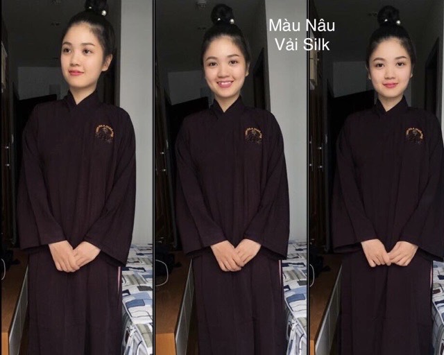 Áo tràng phật tử áo lam#đồ đi chùa