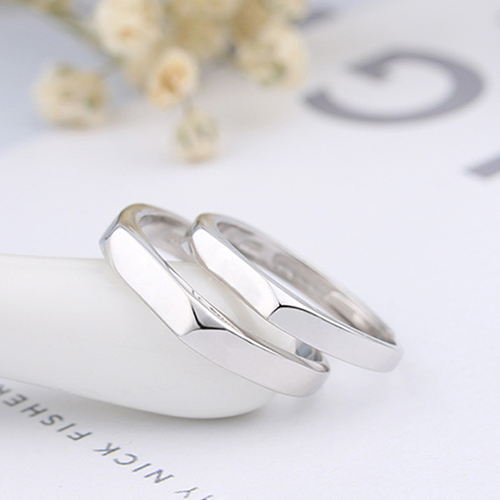 Nhẫn Đôi Tình Yêu Bạc 925 Mặt Vuông Trơn Đặc Biệt Lãng Mạng Cho Cặp Đôi Yêu Nhau-1 Cặp