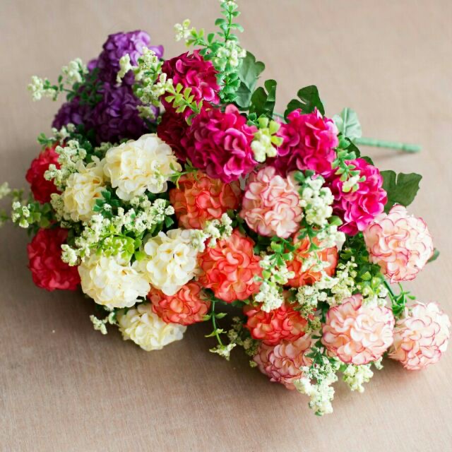 Chùm Hoa Cẩm Tú Cầu Giả Lụa - Cây Hoa Giả Trang Trí Tiệc Liz Flower