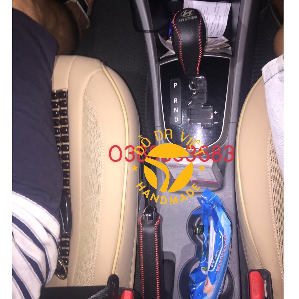 Bọc cần số, tay phanh xe hyundai accent, avante, i30 số tự động da bò thât