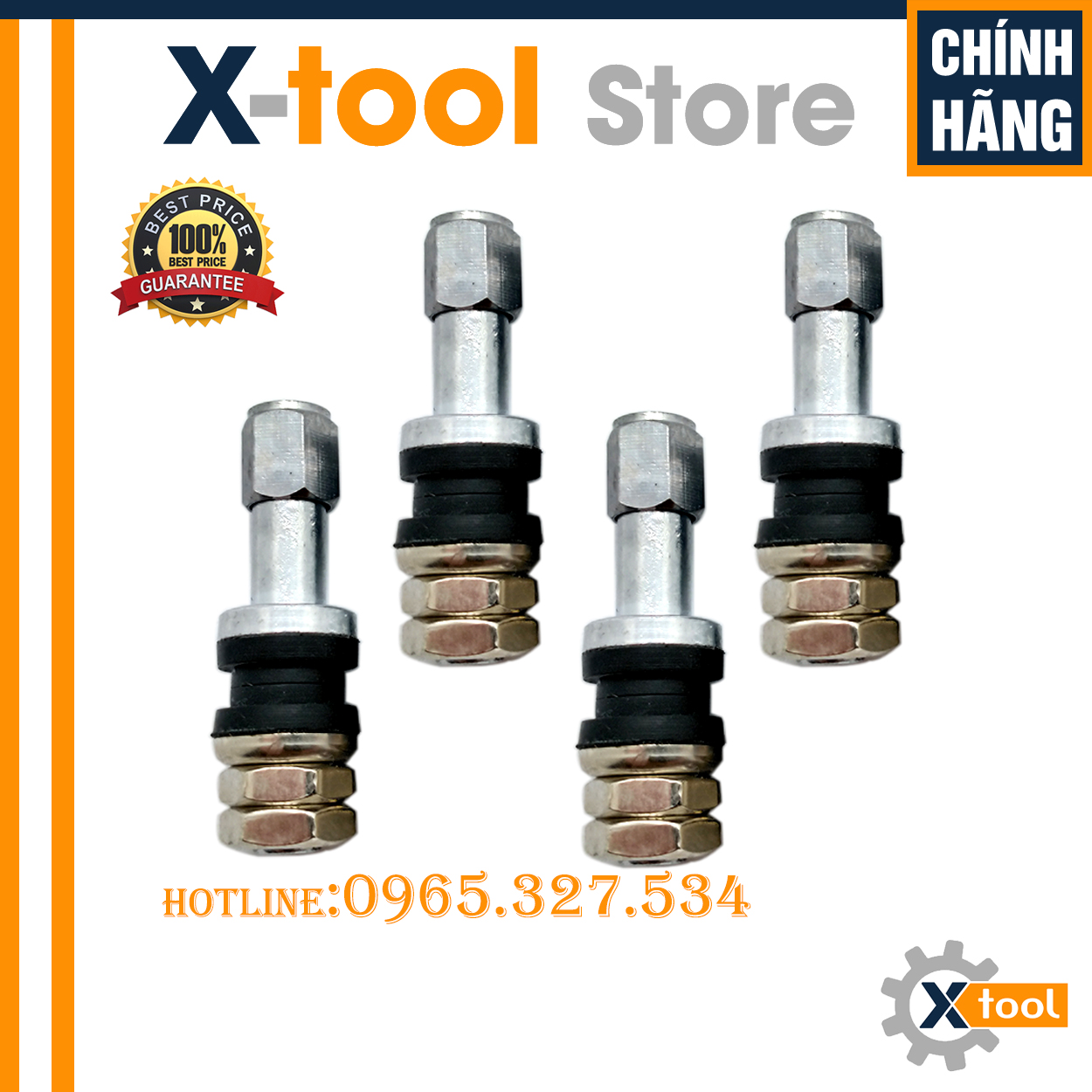 Van chế, Van độ Xe Máy, Ôtô cho lốp không săm - Van inox 304 - ốc bên dưới