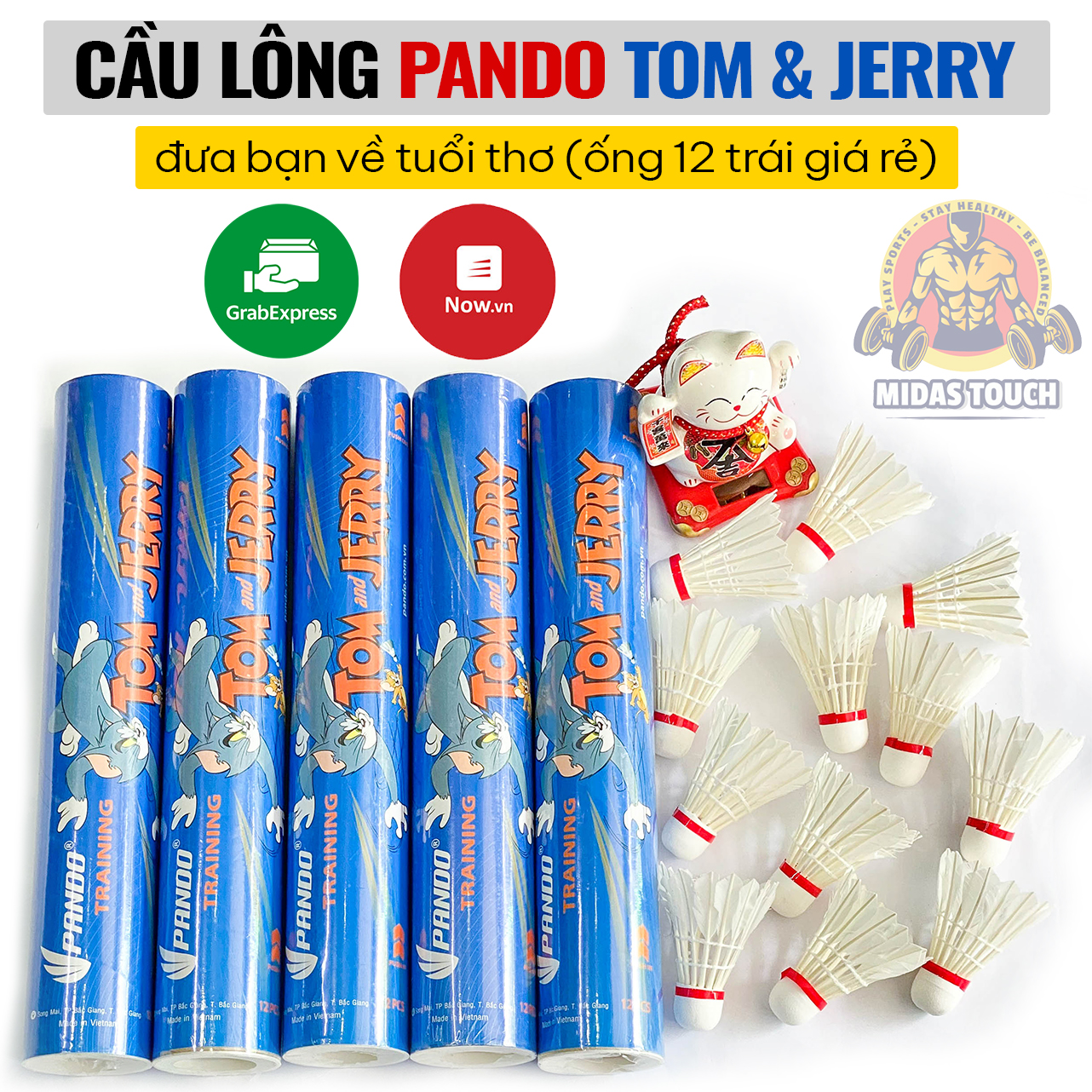 Ống Cầu Lông Vũ Pando Tom and Jerry Giá Rẻ 6 trái 12 trái - Phù Hợp Luyện Tập Đánh Thể Dục Thể Thao Chơi Phong Trào - Cam Kết Như Hình Chất Lượng Phù Hợp Với Giá Tiền