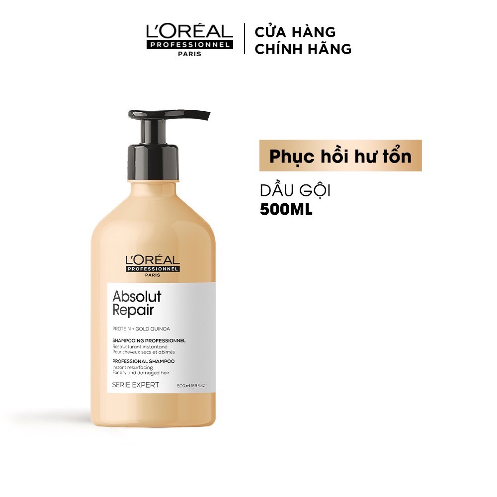 Dầu Gội Phục Hồi Tóc Hư Tổn Serie Expert Absolut Repair Gold 500ML - Loreal Professionnel