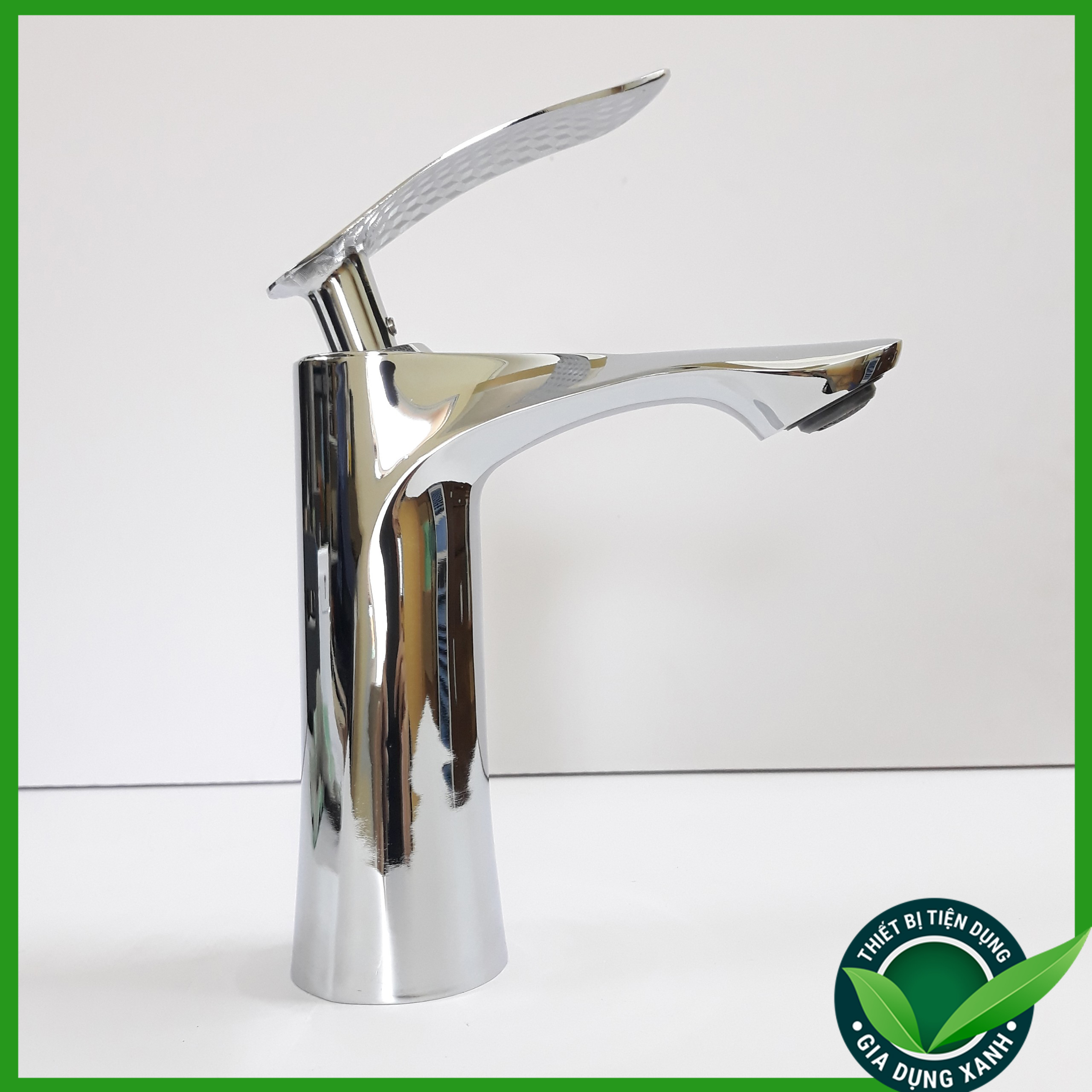 [HÀNG CAO CẤP] Vòi lavabo, bồn rửa mặt nóng lạnh kiểu dáng lá liễu bằng đồng mạ inox 20cm dành cho bàn đá