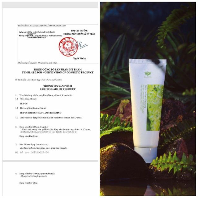 Sữa rửa mặt be’pos green tea foarm cleansing