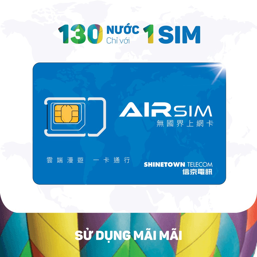 Airsim - 130 nước với 1 sim - tái sử dụng