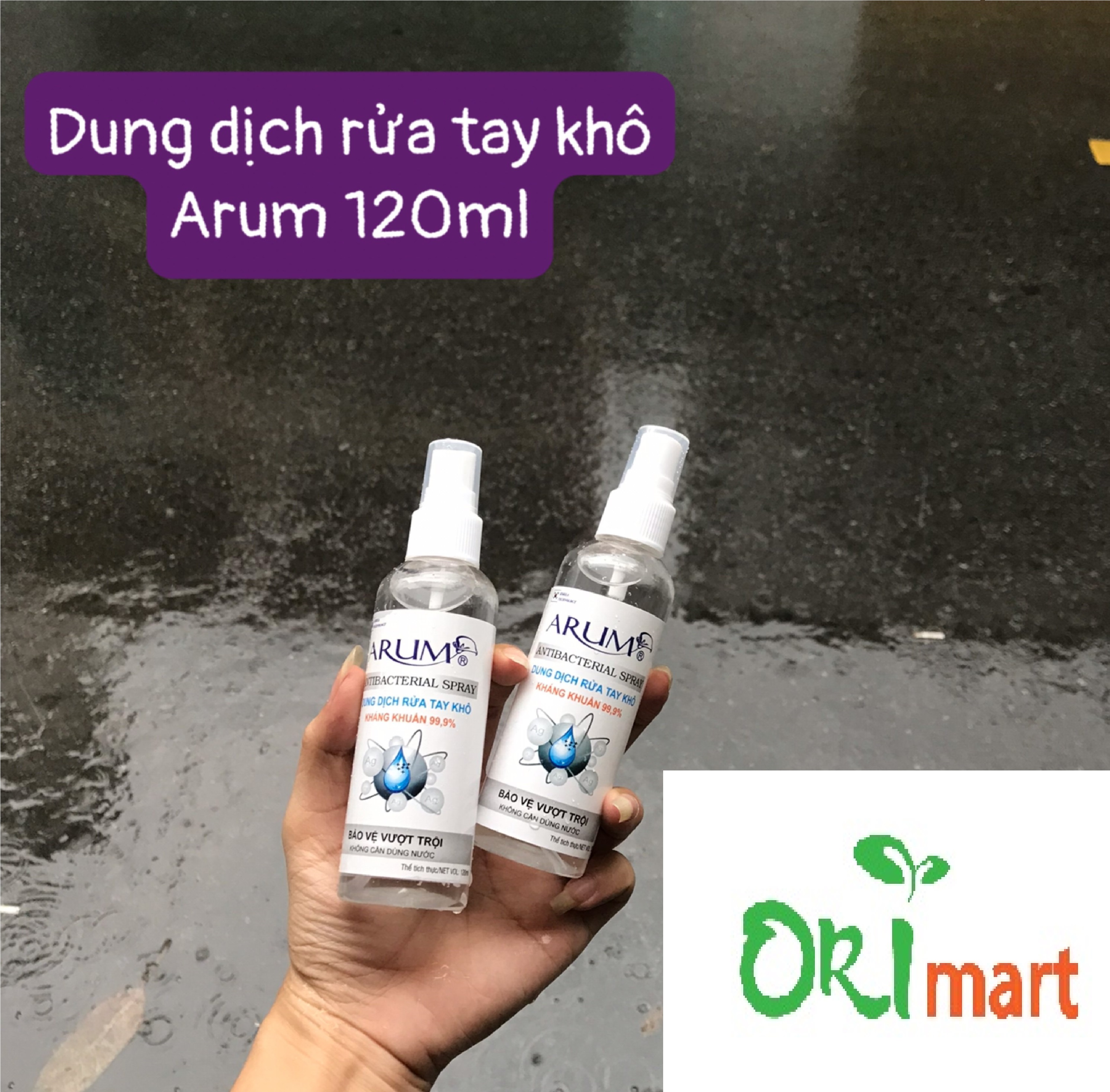 Cồn xịt sát khuẩn cá nhân - Nước rửa tay khô diệt khuẩn - ARUM 120ml