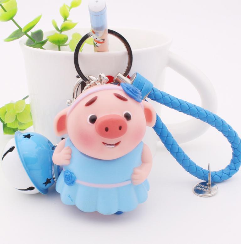 Móc khóa Trư Bát Giới - Ngộ nghĩnh- Dễ thương- Kèm dây đan - Kèm chuông - MK20