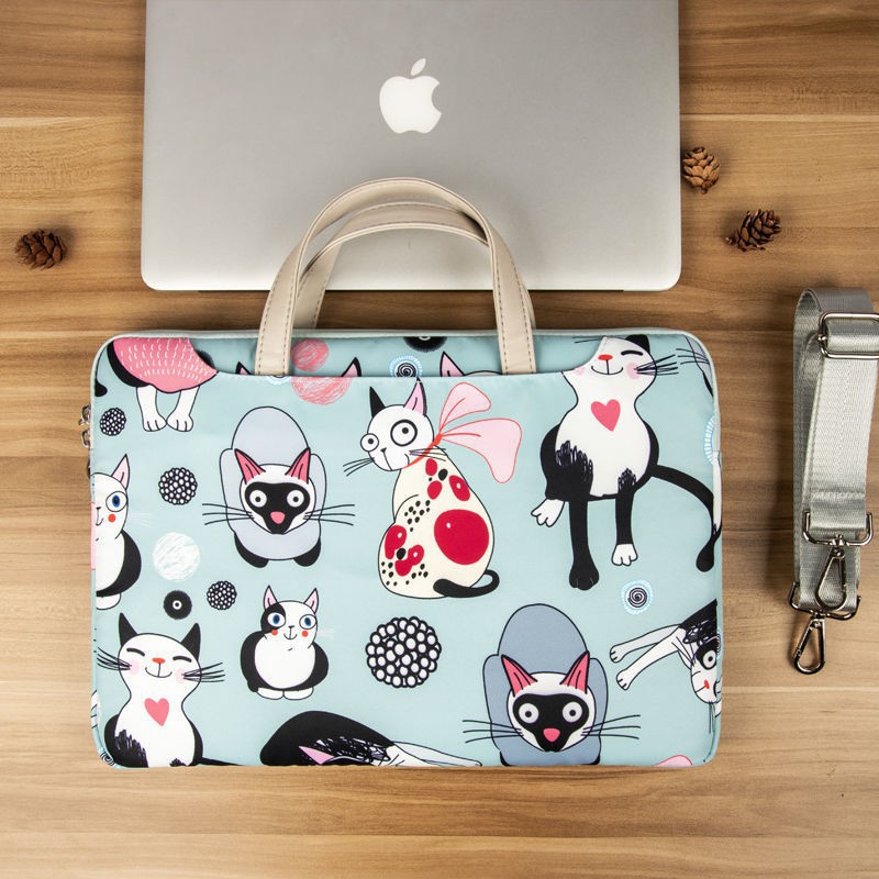 Túi đựng laptop xách tay macbook 13 14/15 inch in hình mèo dễ thương
