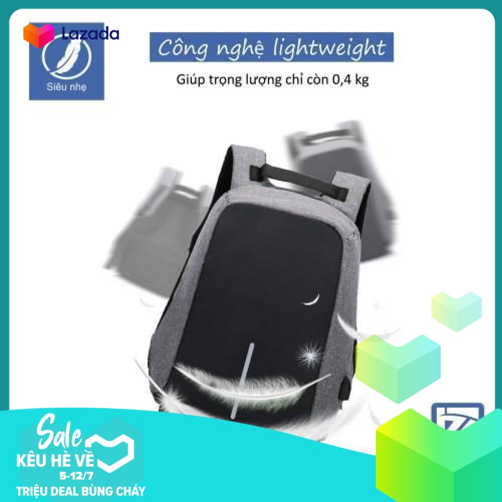 Balo đa năng chống trộm, chống nước laptop kèm cổng sạc USB - Phương Hera