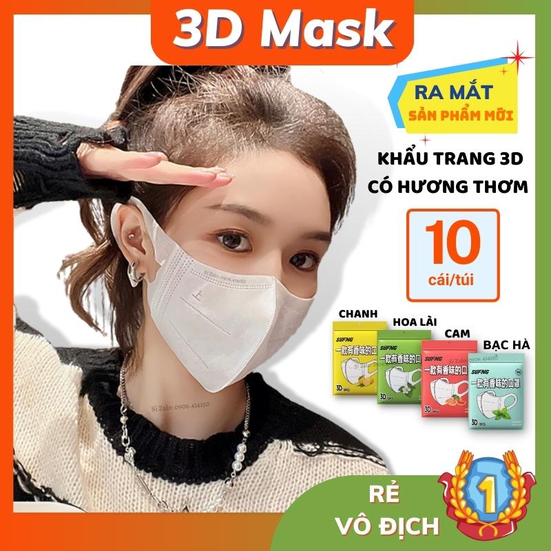 Combo 40 cái Khẩu trang 3D Mask có hương trái cây - khẩu trang 3D hàng nội địa Trung thiết kế 3 lớp kháng khuẩn