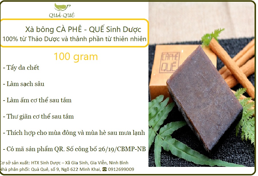 Cà phê quế xà bông 100% từ thiên nhiên