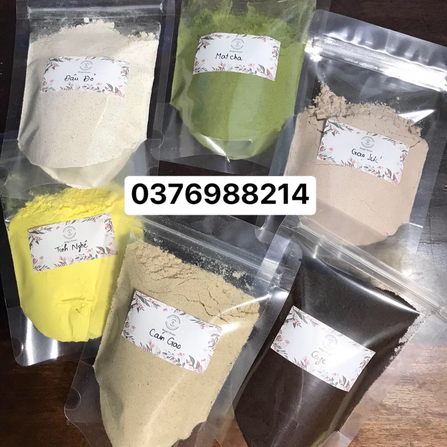 [Freeship] Bột trà xanh/bột cafe/bột cám gạo/tinh bột nghệ/bột đậu đỏ/bột gạo lứt - Handmade - Bột đắp mặt nạ nguyên chất dưỡng da trắng sáng, mềm mịn