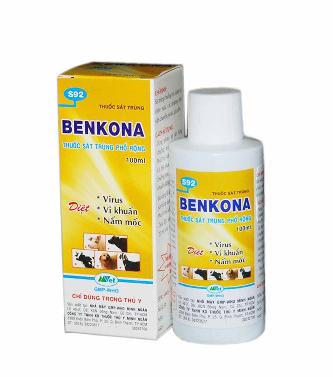 Chế phẩm sát trùng và sát khuẩn Benkona - Chai 100ml - Nông Nghiệp Phố
