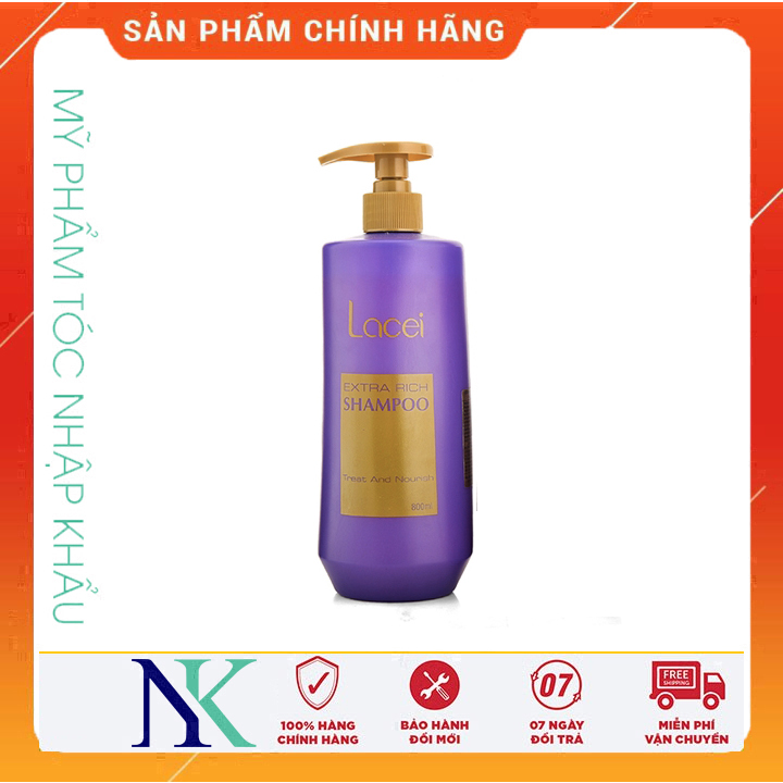 Dầu gội lacei extra rich dưỡng ẩm cho tóc khô 800ml