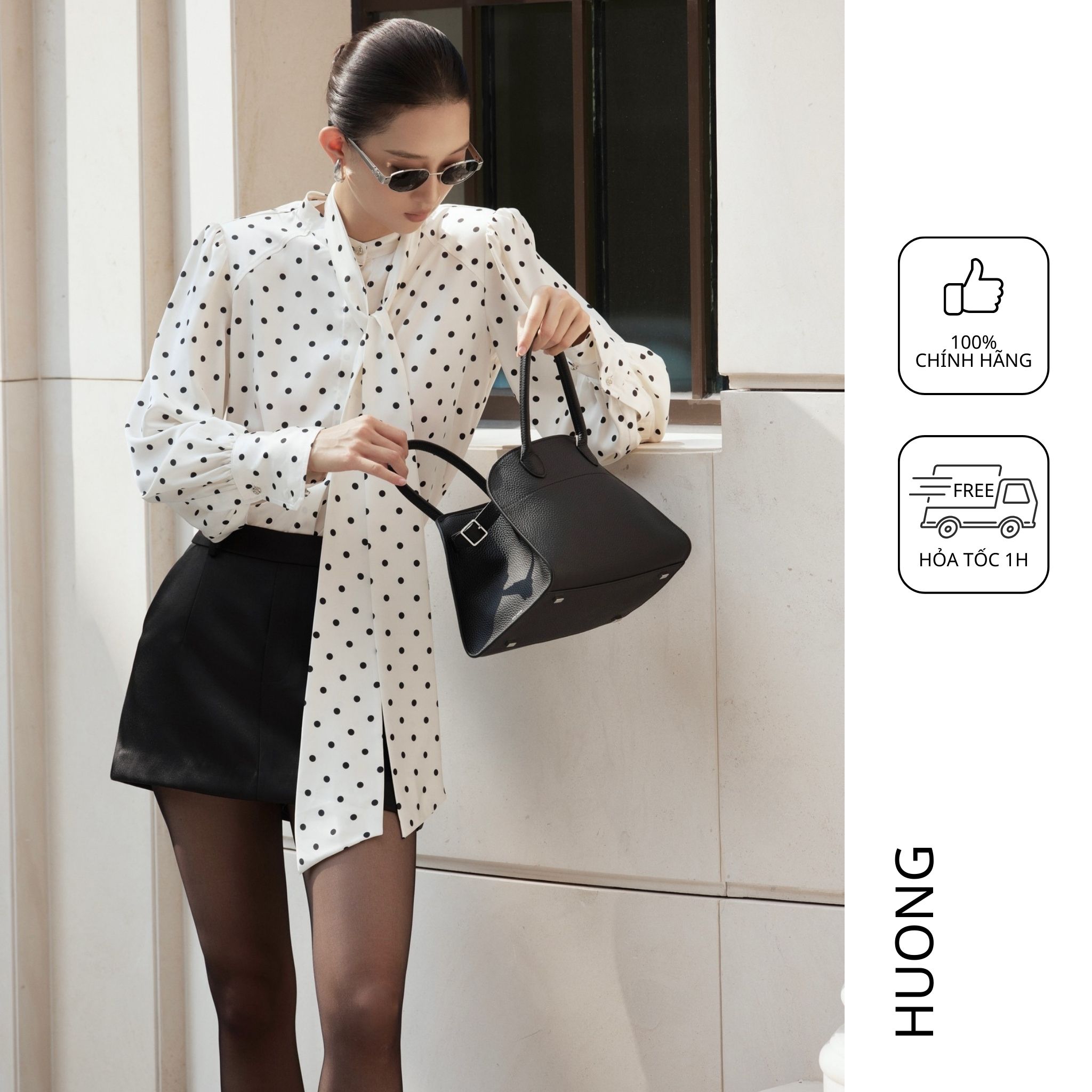 Áo sơ mi lụa Vivienne Blouse HUONG BOUTIQUE HBSM1153