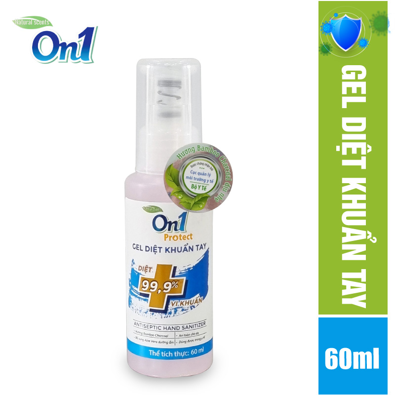 Gel rửa tay khô diệt khuẩn ON1 protect hương Bamboo Charcoal 60ml C0101