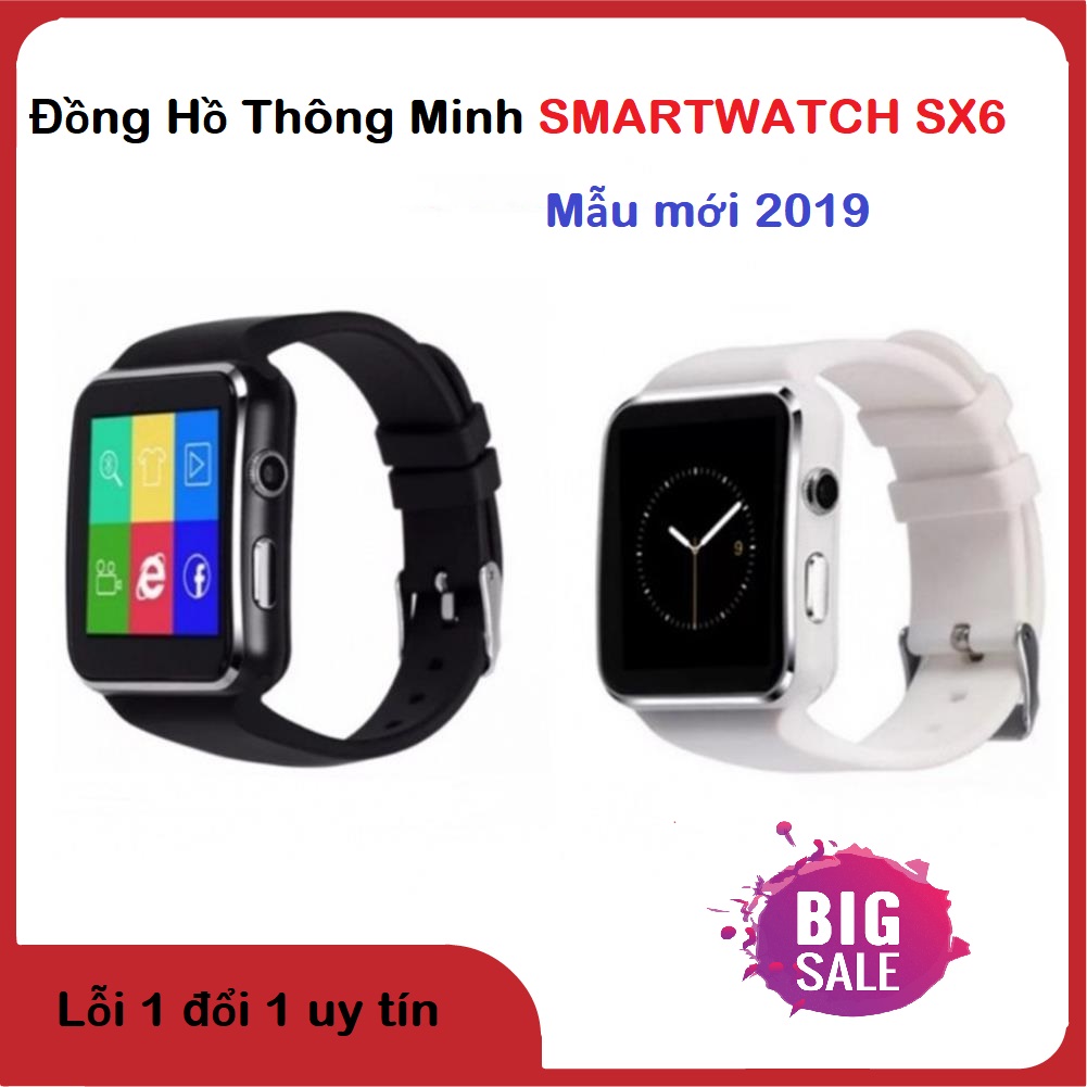 Đồng hồ trẻ em, Đồng hồ nữ đẹp, Đồng Hồ SMARTWATCH SX6. Tích Hợp Chức Năng Nghe Gọi, Nhận Thông Báo, Màn Hình Cong 5D Hiện Đại - Mẫu Mới 2020.