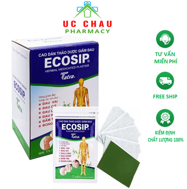 ECOSIP, Cao dán thảo dược giảm đau Ecosip Gói 5 miếng