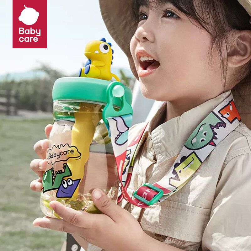 Bc Babycare Baby Water Bottle Kids Straw Cup with Dinosaur Dust Cap BPA