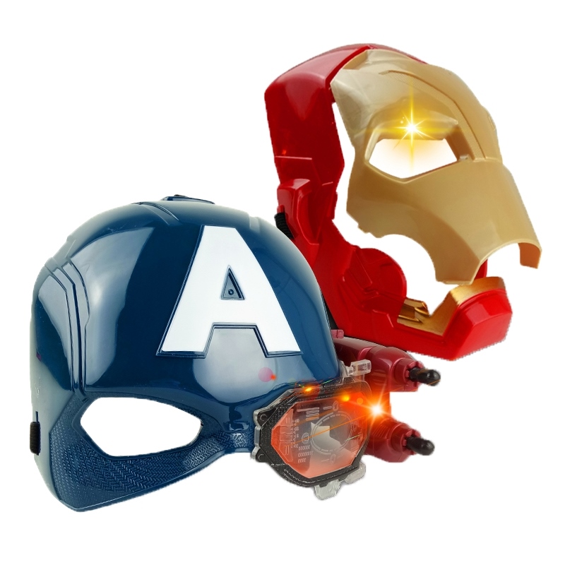 1 Mặt Nạ Hóa Trang Iron Man Captain America Có Đèn LED
