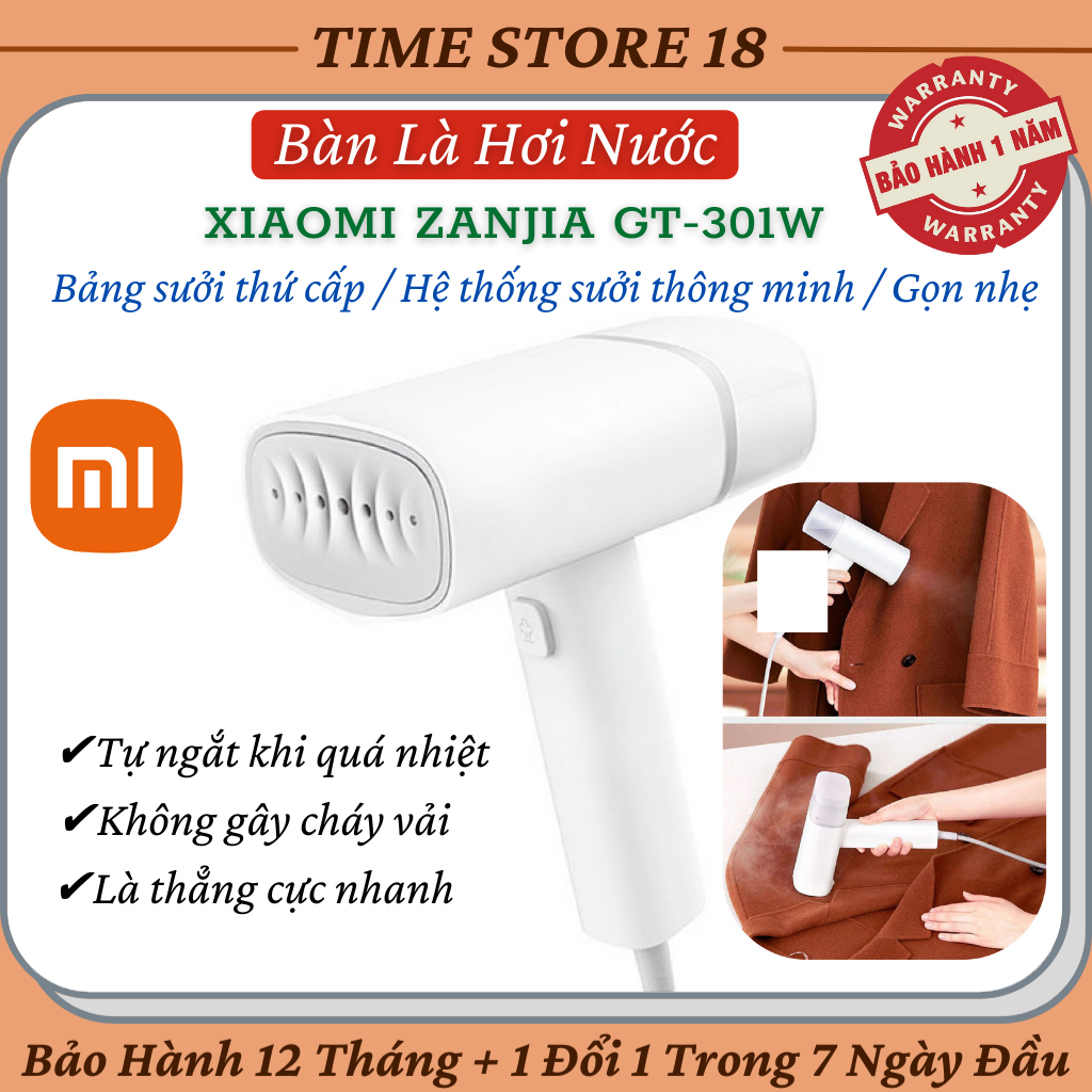 Bàn Là Hơi Nước Cầm Tay Xiaomi GT301W - Bảo Hành 24 Tháng - Bàn Ủi Quần Áo Bằng Hơi Nước Với 5 Lỗ Thoát Khí Chuyên Dụng Là Phẳng Quần Áo Nhanh Và Tiết Kiệm Điện