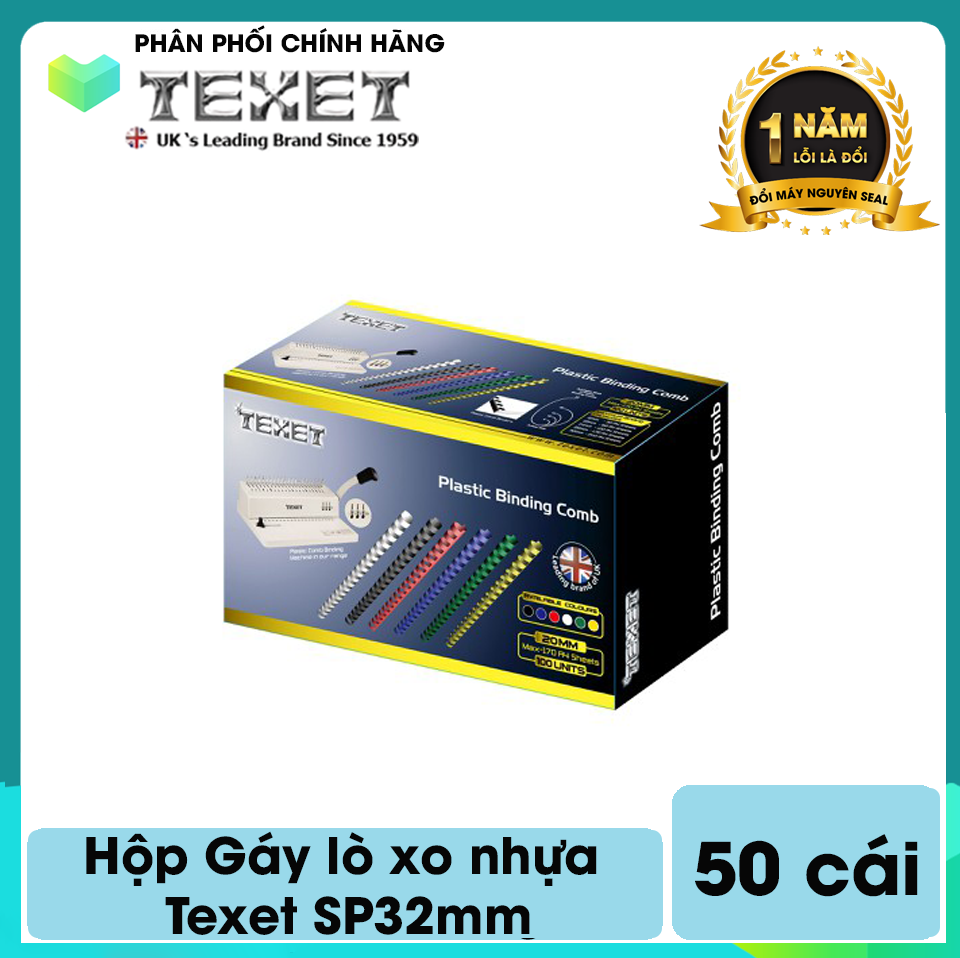 Hộp 50 gáy lò xo nhựa texet sp32mm