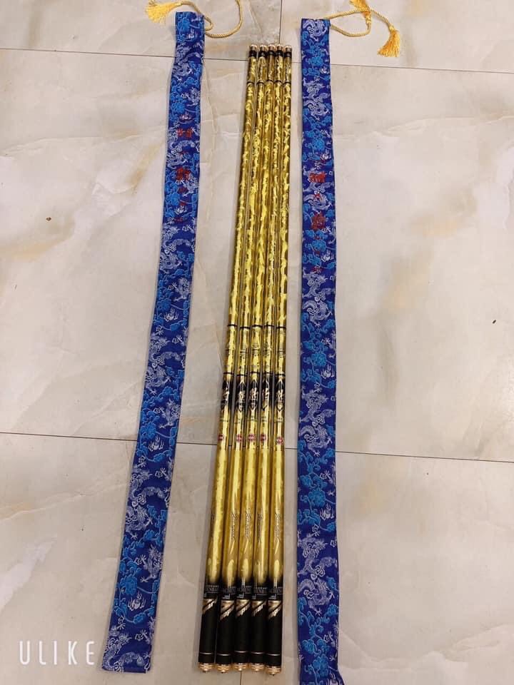 Cần câu tay 8H GW Shachenbao Hoa văn vàng đen đẹp mắt