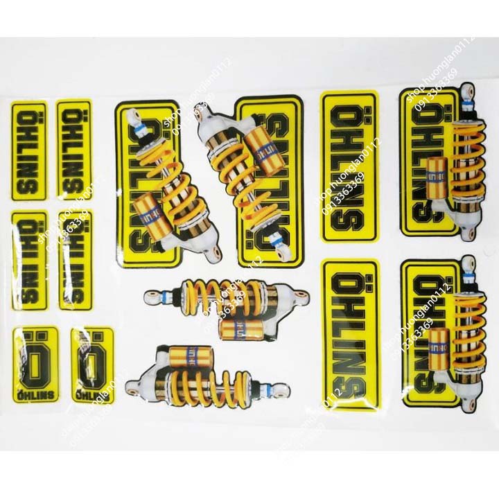 Tem Decal Trang Trí Xe Máy OHLINS giá 1 bộ