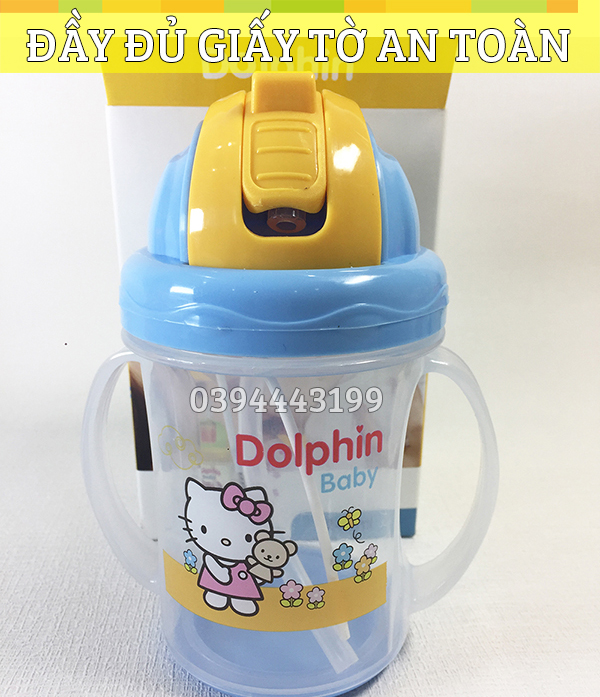 Bình tập uống nước có quai (tay) cầm - Ca Tập Uống Dolphin DP023B