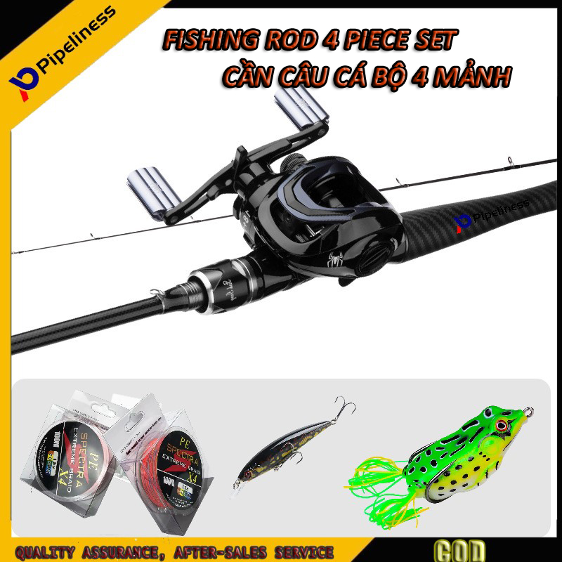 Pipeliness cần cau lure cần câu máy ngang câu lure bộ cần câu máy giá rẻ cần câu cá lóc carbon fishing rod 5-18 lbs Thích hợp cho người mới