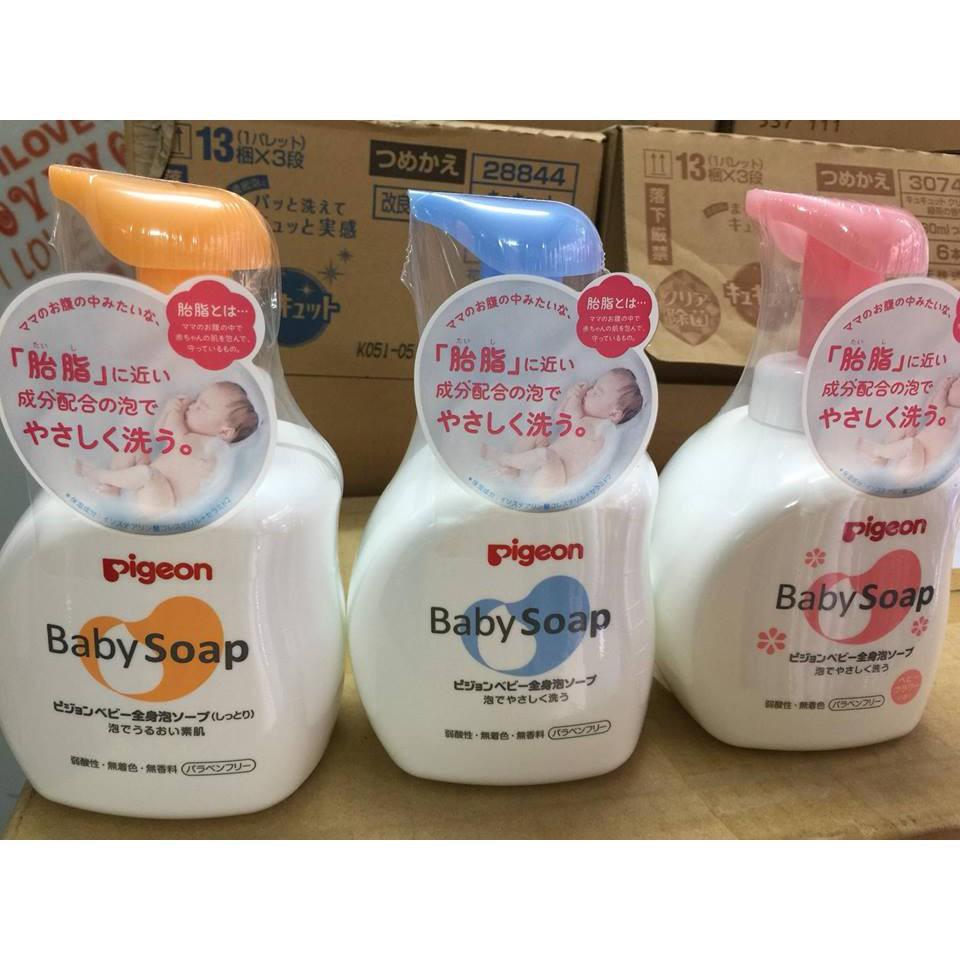 Sữa Tắm Gội Cho Bé Pigeon Baby Soap 500ml Nhật bản