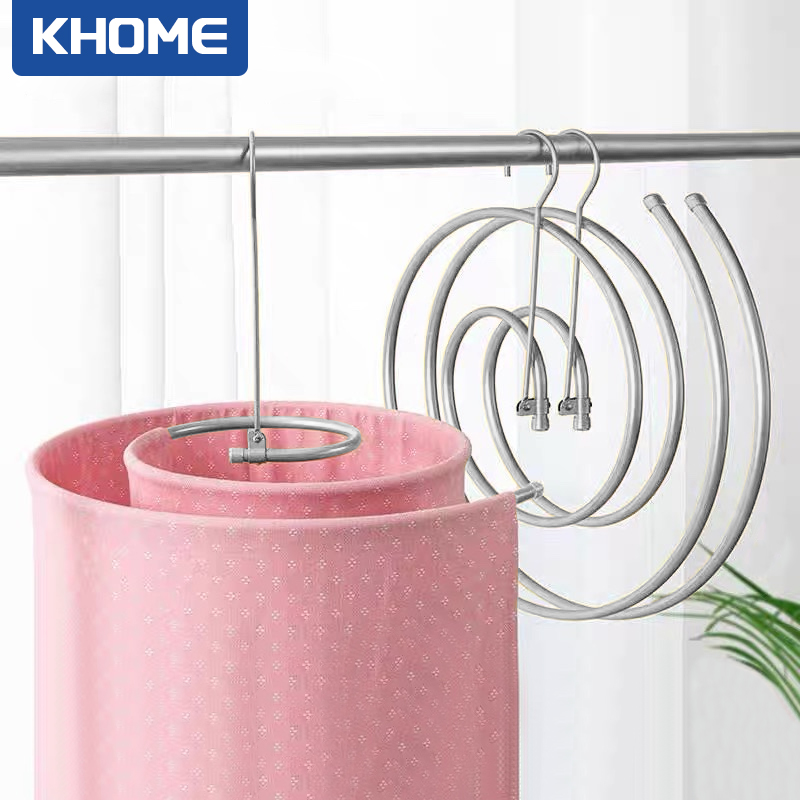 KHOME Móc phơi chăn mền thông minh,Móc treo chăn mền, phơi đồ quần áo chăn ga thảm rèm hình xoắn ốc tròn Móc treo phơi chăn ga mền tiết kiệm diện tích nhanh khô Móc Treo Chăn Màn đa năng bằng,INOX 2m2 độ dày 10mm chịu lực 20kg