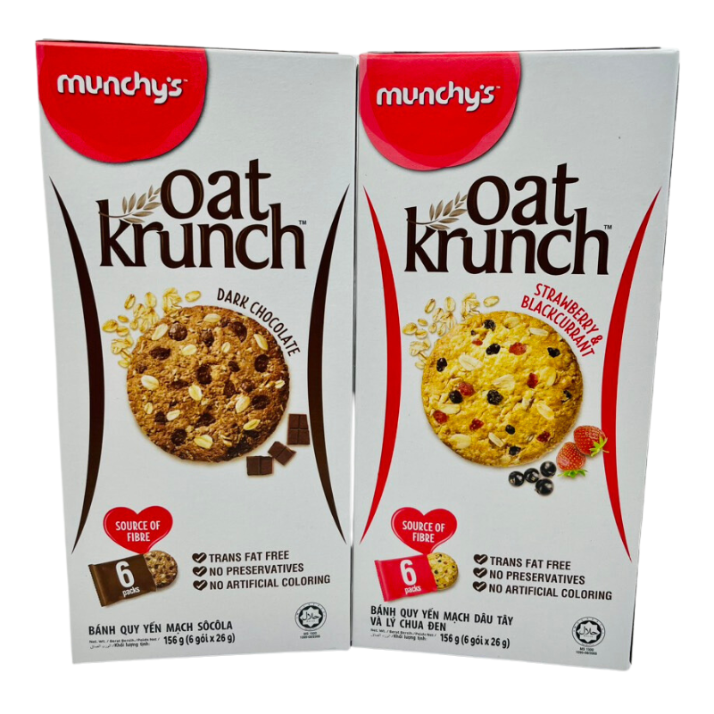 [freeshipmax] Bánh Oat Krunch yến mạch DÂU TÂY LÝ CHUA ĐEN VÀ SOCOLA ( 6 gói x 26g) [DATE LUÔN MỚI] BẢO NHI FOODMAR