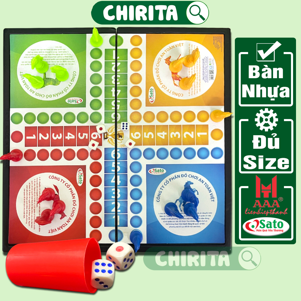 Cờ Cá Ngựa Cao Cấp Bàn Nhựa ĐỦ MẪU  Boardgame - Bộ Cờ Đua Ngựa Cao Cấp Chính Hãng Liên Hiệp Thành/ Sato -  Đồ Chơi Cho Bé Trai Bé Gái - Đồ Chơi Trẻ Em CHIRITA