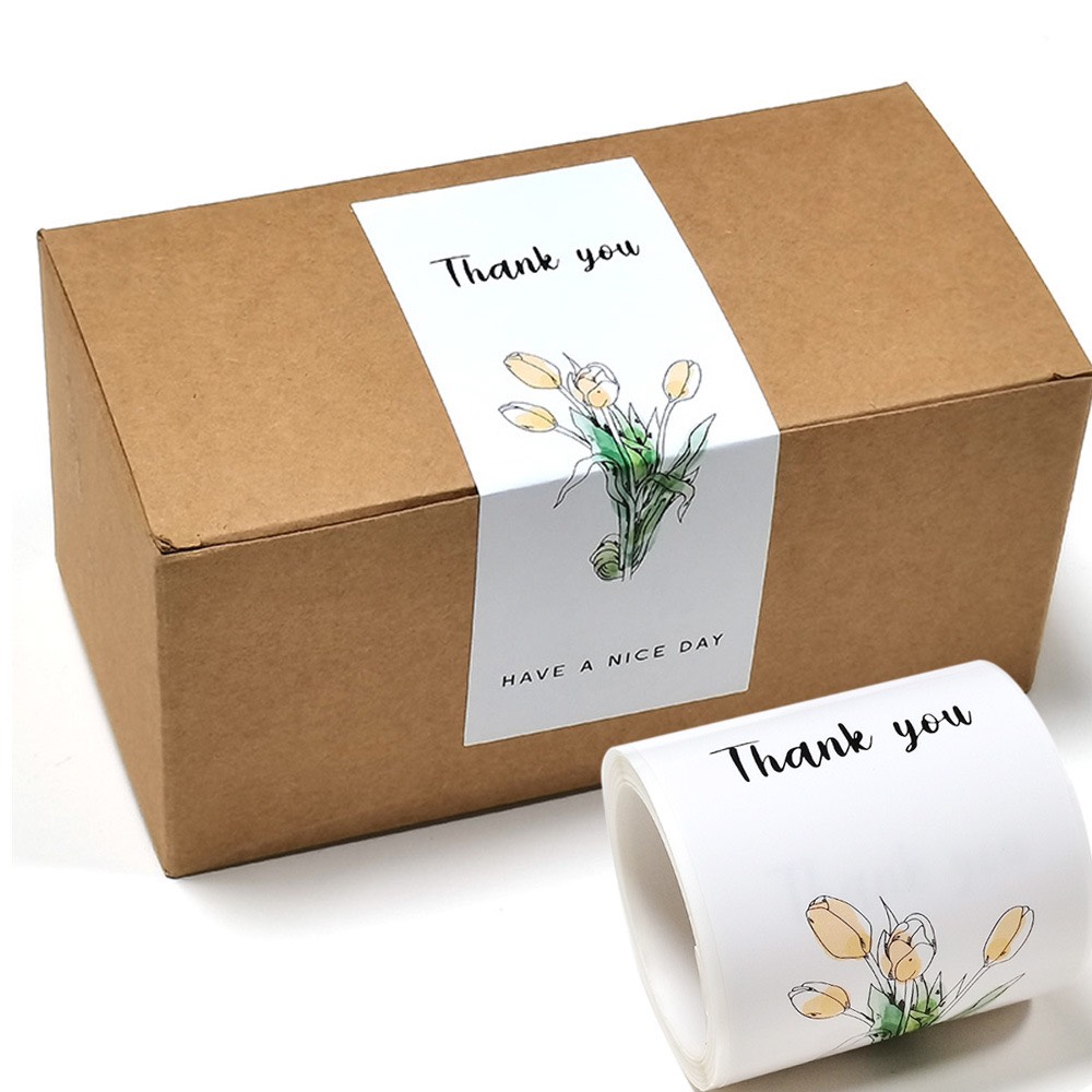 Tem dán cám ơn, ticker dán thank you niêm phong thùng carton