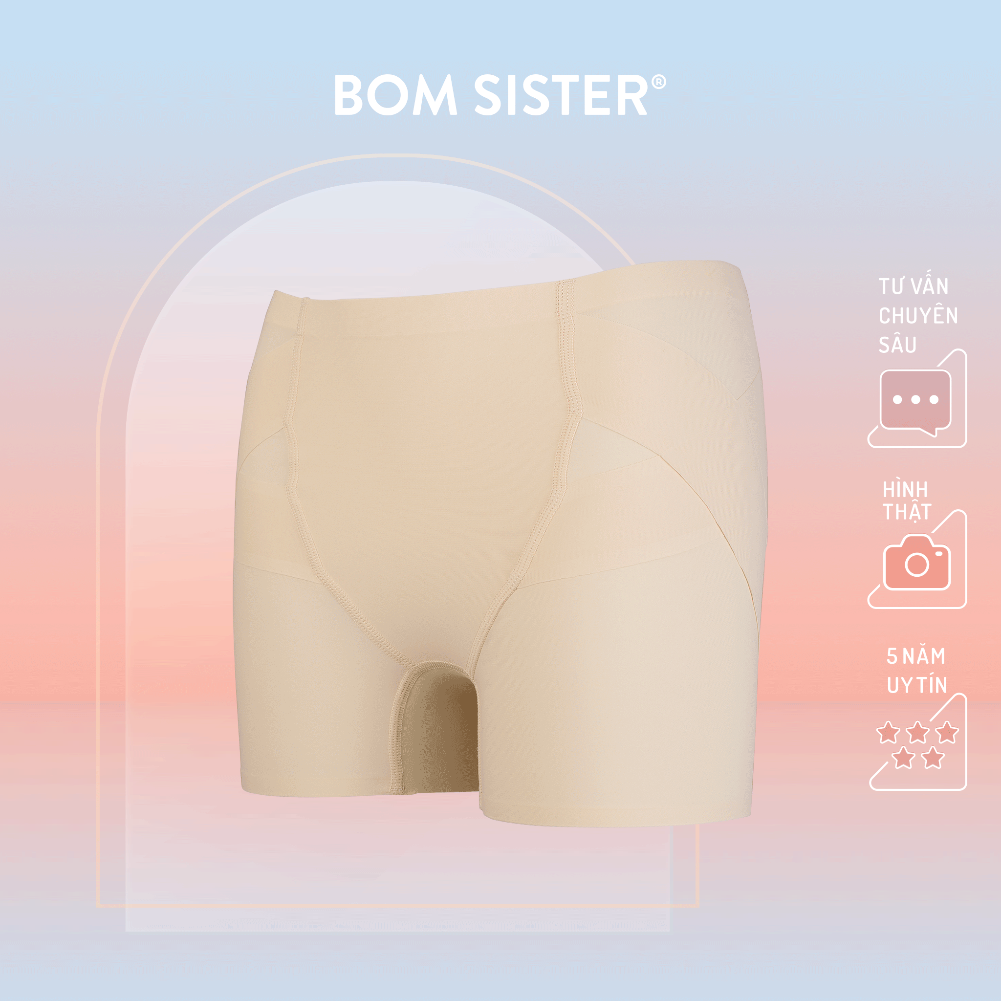 Quần đùi chống lộ su đúc không lộ viền màu trơn gom nâng mông nhẹ bom sister qd26021