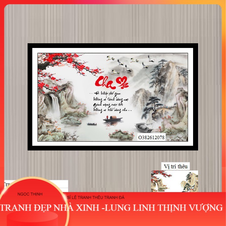 Tranh thêu chữ thập cha mẹ lv3532 ngọc thịnh shop tranh