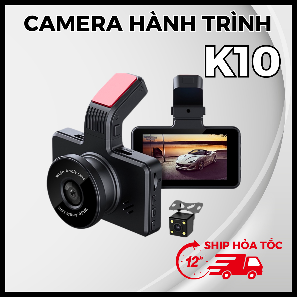 Camera hành trình ô tô K10 XETABON,Full HD 1080p có kết nối điện thoại,ghi hình trước sau .Bảo hành 1 đổi 1trong 1năm