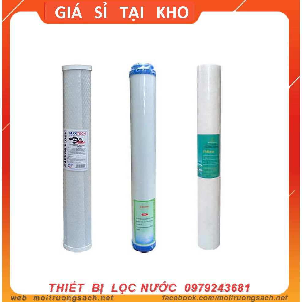 BỘ 3 LÕI LỌC THÔ 20 INCH (bông, than CTO, than hộp)