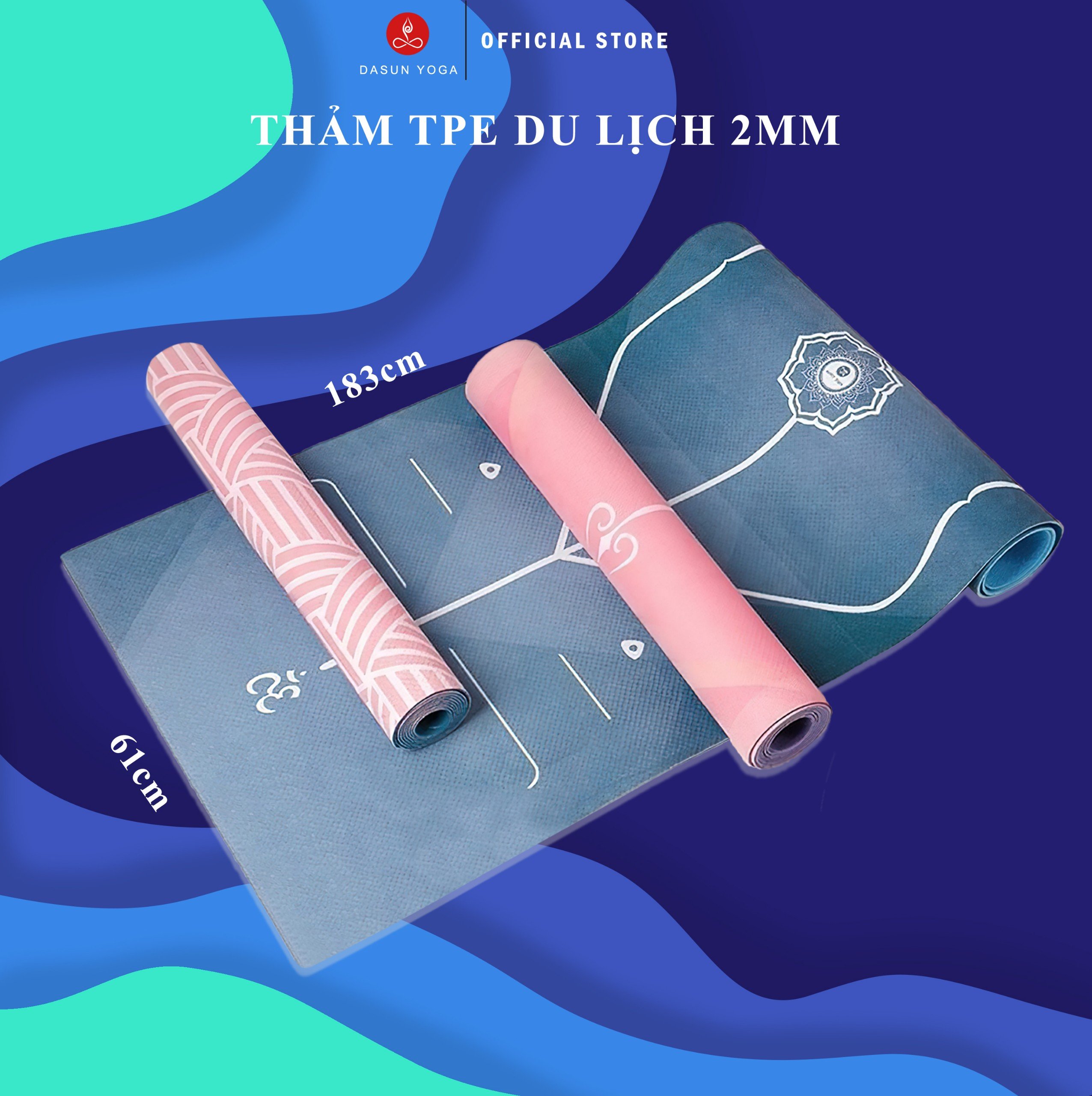 Thảm tập Yoga du lịch gấp gọn 2mm chống trơn trượt - NEW