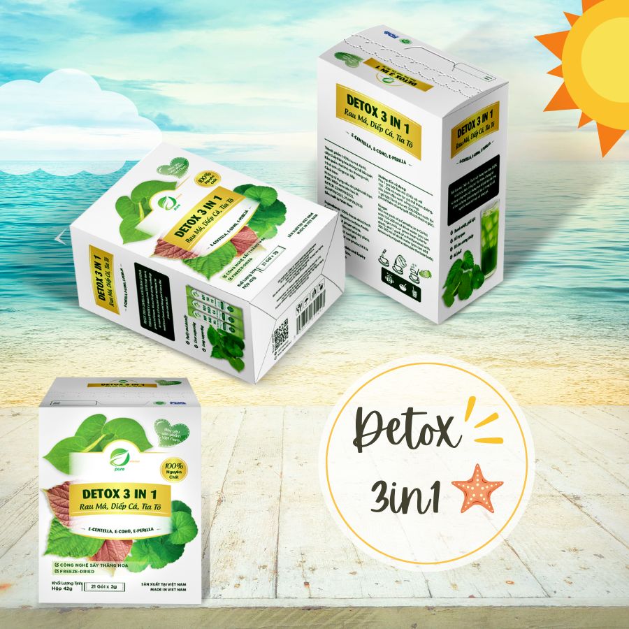 Detox 3 in 1 rau má, diếp cá, tía tô
