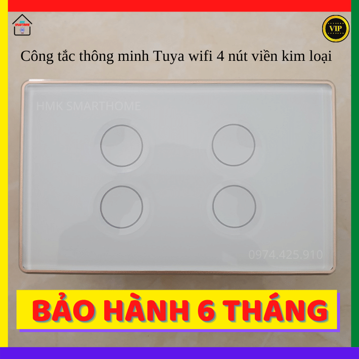 🔥🔥🔥 công tắc thông minh tuya wifi viền kim loại mặt lõm