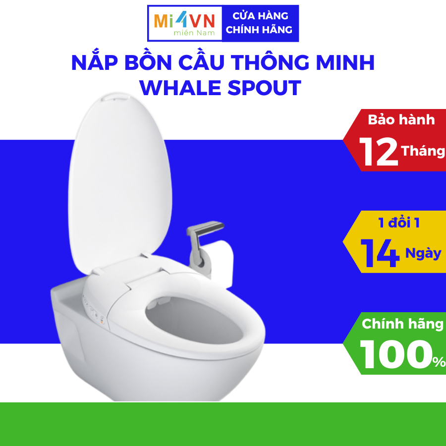 Nắp bồn cầu nhựa thông minh Xiaomi Whale spout, sưởi ấm, tự động rửa, hút mùi, sấy khô