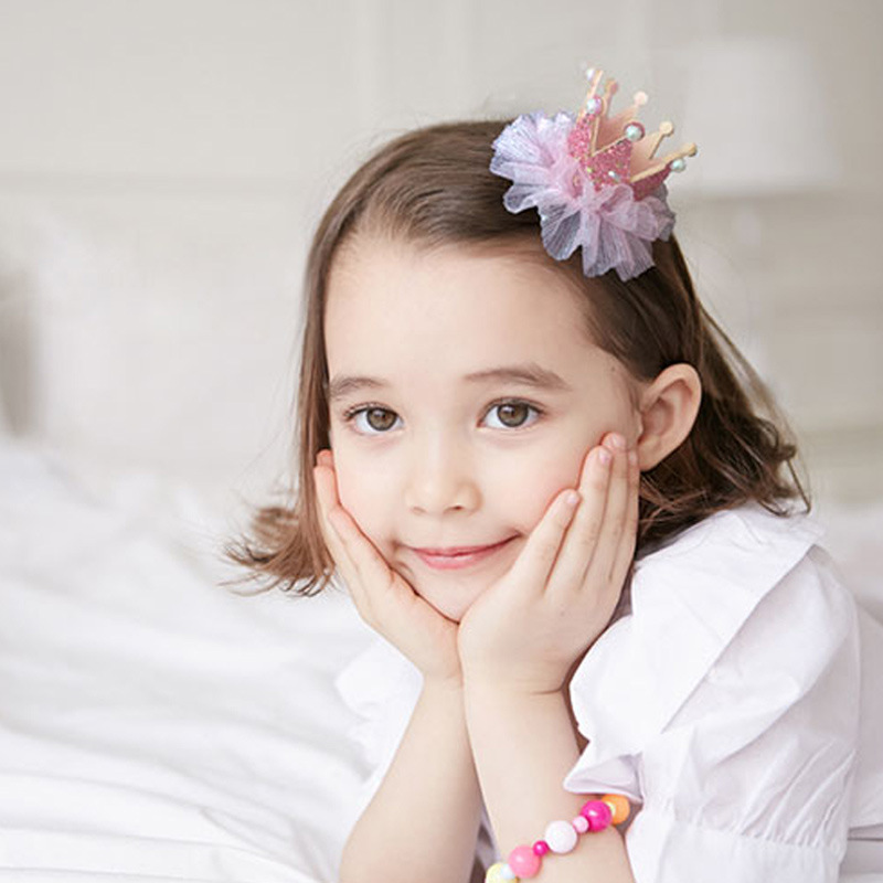 Kẹp Tóc Hình Vương Miện Đính Ngọc Trai Dễ Thương Kiểu Dáng Hàn Quốc Cho Bé Yêu - TTGT89