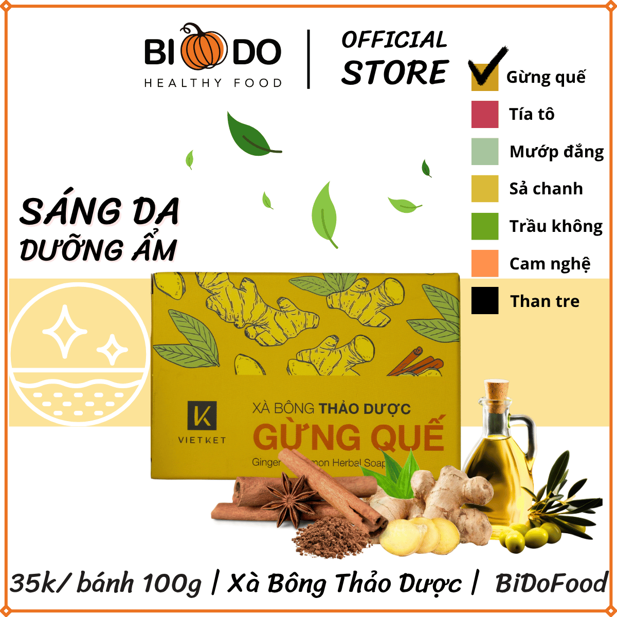 Xà Bông Thảo Dược Hương Tự Nhiên 100g- Bí Đỏ Food - Xà Bông Tắm Sinh Dược Làm Sạch Da Ngừa Mụn Lưng Hiệu Quả 